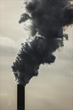 Smoking chimney at the Uniper coal-fired power plant Scholven