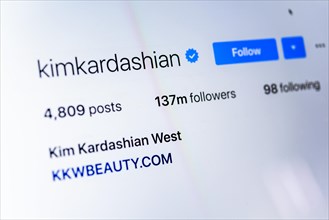 Official Instagram page of Kim Kardashian