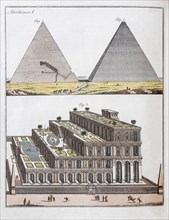 Egyptian Pyramids and Hanging Gardens of the Semiramis of Babylon