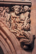 Relief representation of hell on the rood screen