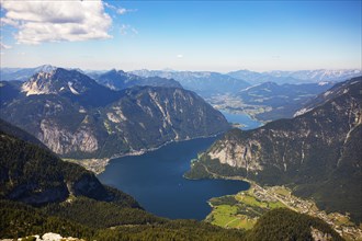 View from the Krippenstein to the Hallstaettersee Obertraun and Hallstatt