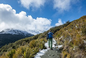 Hiker on trail to Key Summit