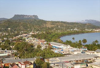 View of the outskirts of Baracoa and the El Yunque mountain