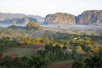 The Vinales valley with its rocky hills