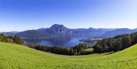 Panoramic view from Gmundnerberg to Gmunden
