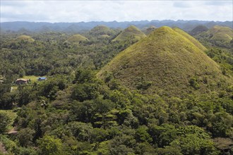 Chocolate Hills with residential house