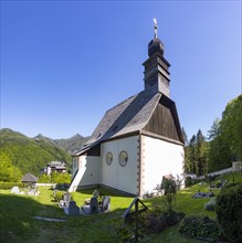 Mountain church with castle Klaus