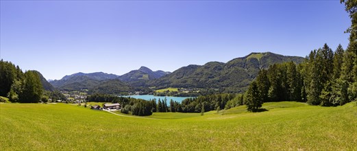 Panoramic view of Fuschl am See and the Filbling