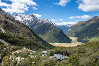 View of the Routeburn Flats with Routeburn Falls hat