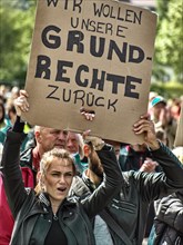 Demonstration for basic rights on the Stuttgart Wasen