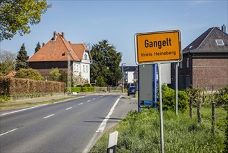 Place name sign Gangelt in Heinsberg County