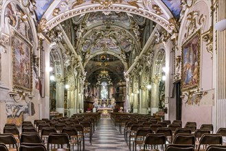 The baroque Sanctuary Santuario Santa Maria del Monte with the black Madonna on the Sacro Monte di Varese