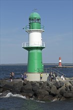 Pier light at the entrance to the Unterwarnow