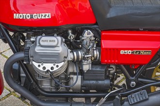 Engine of the Moto Guzzi 850 Le Mans. Munich