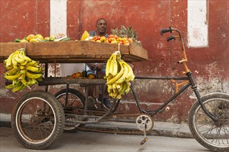 Mobile bicycle fruit and veg stall