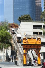 Historic funicular railway Angels Flight with both cars in operation