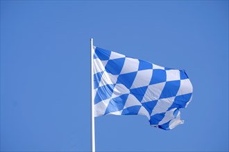 Bavarian flag waving in the wind