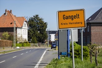 Place name sign Gangelt in Heinsberg County