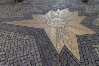 Star with distance to the sights in the pedestrian zone