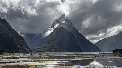 Mitre Peak with dramatic clouds
