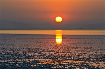 Sunrise over the Assale Salt Lake