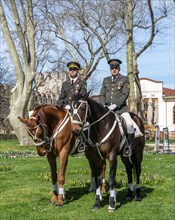 Two guard soldiers on horses in front of Topkapi Palace