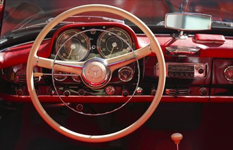 Dashboard and steering wheel of a Mercedes Benz