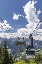 Cable car in summer of the Silvretta-Montafonbahn