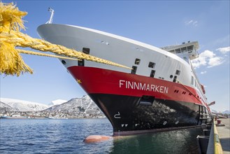 Hurtigruten vessel MS Finnmarken anchored in port