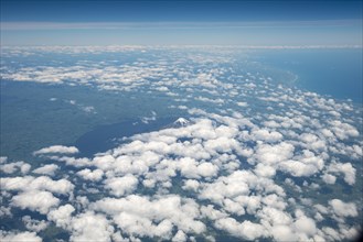 Mount Taranaki with clouds