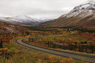 The Dempster Highway in the Tombstone Mountains in autumn