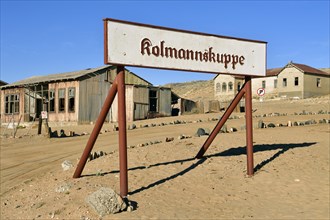 Name plate of the former diamond city Kolmanskop
