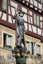 Fountain figure Eidgenoss on the city fountain of Stein am Rhein