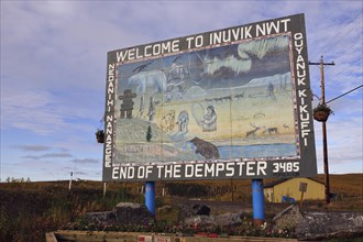 Welcome sign of Inuvik