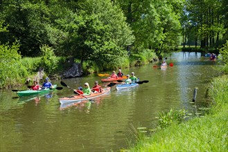 Canoeists at the Suedumfluter or Leineweberfliess