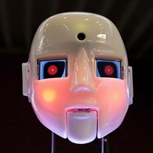 The humanoid robot RoboThespian is ashamed