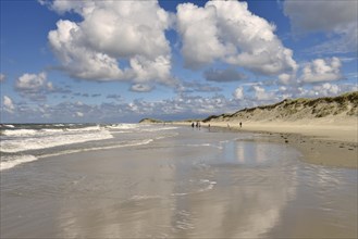 Beach between dunes and North Sea