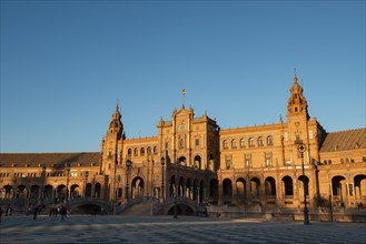Main building at Plaza de Espana in the evening light