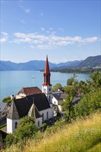 View to the Protestant Church and the Attersee