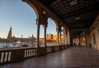 View from the gallery to the Plaza de Espana in the evening light