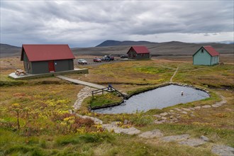 Laugafell highland huts with geothermal heated bath