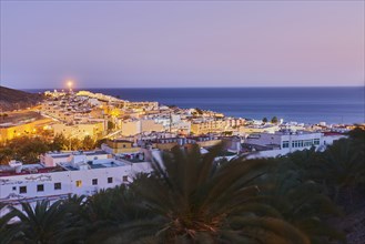 View of Morro Jable in the blue hour