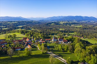 View over Hechenberg into the foothills of the Alps