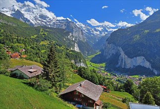 Lauterbrunnen Valley with the Jungfrau Massif and Breithorn