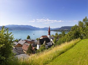 View to the Protestant Church and the Attersee