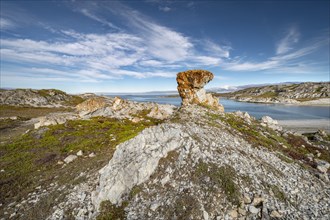 Rock formation Trollholmen on the North Cape
