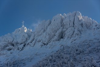 Mountain summits Kampenwand in winter