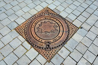 Manhole cover in the fortress of Alba Carolina