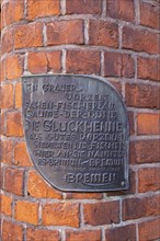 Commemorative plaque commemorating the founding of the city