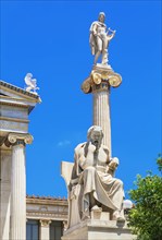 Statues of Socrates and Apokk in front of the Academy of Athens